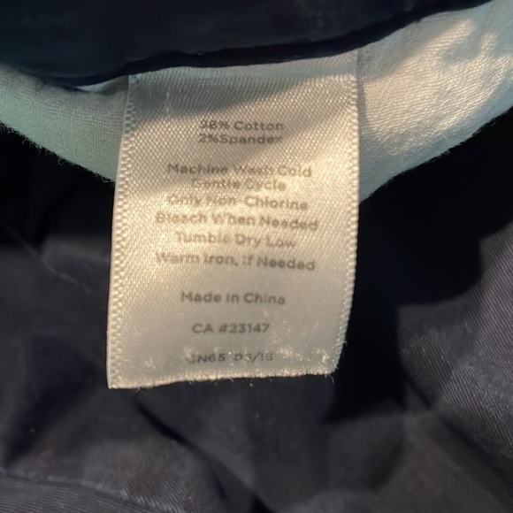 Talbots The Weekend Chino Pants Front Zip & Pockets Navy Blue 14W - Picture 2 of 8